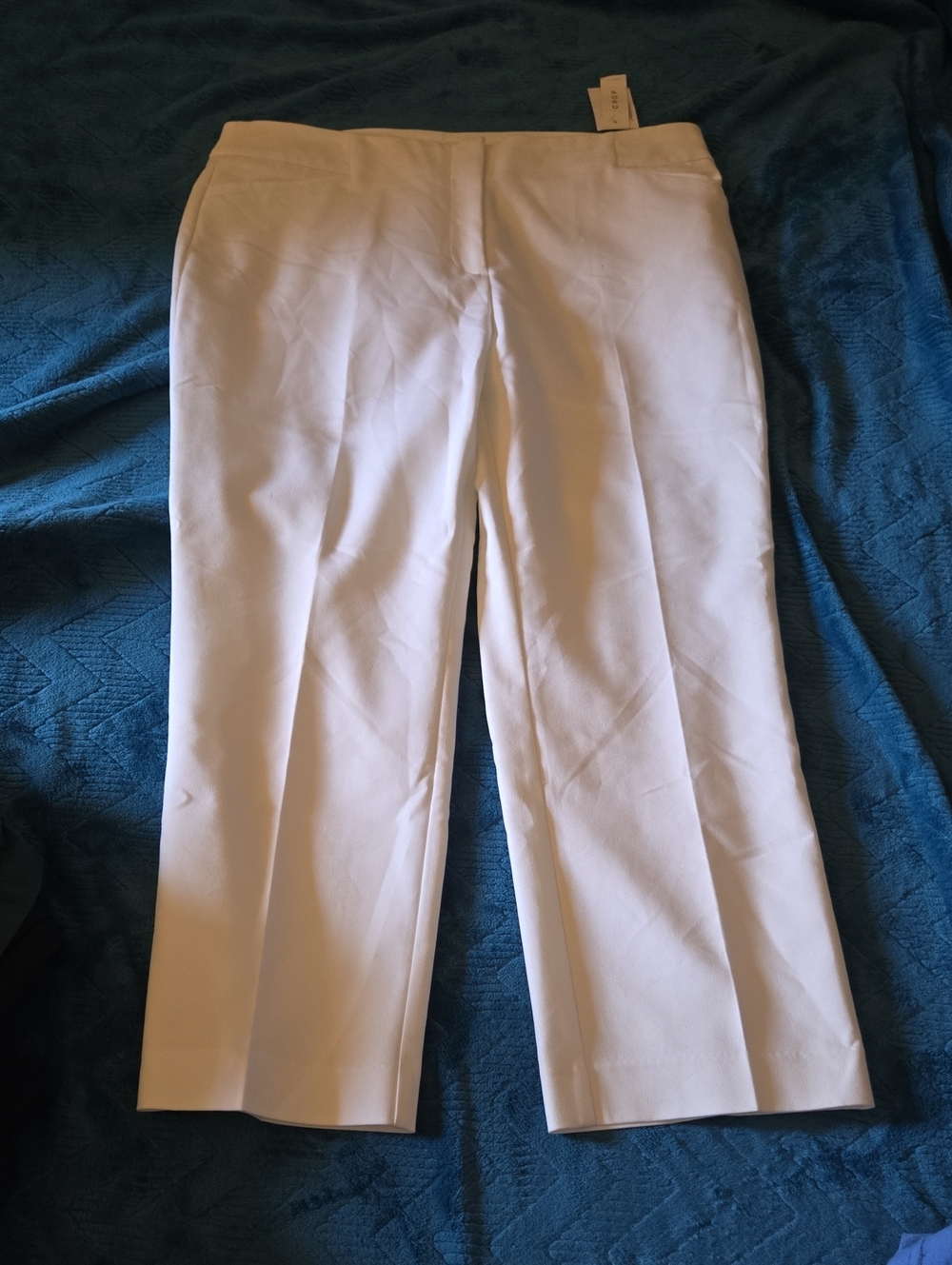 Womans Classic Straight-Leg Dress Pant Crop - White